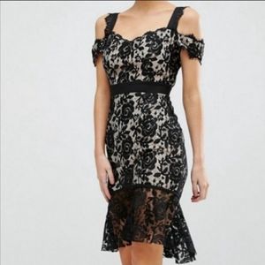 Asos Petite Paper Dolls Black Lace Dress